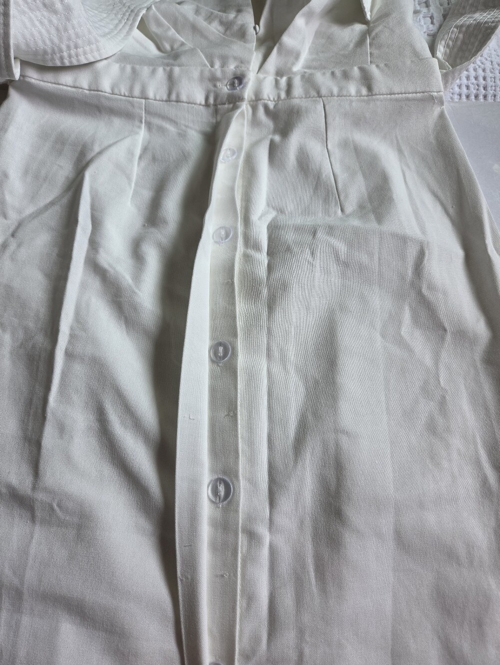 White Sleeveless Micas V-Neck Shirt Dress - Picture 6 of 9